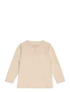 Blouse Ls - Solid Tops T-shirts Long-sleeved T-Skjorte Cream Fixoni