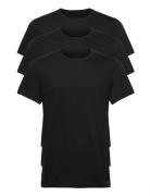 S/S Crew Neck 3Pk Tops T-Kortærmet Skjorte Black Calvin Klein