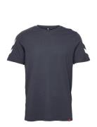 Hmllegacy Chevron T-Shirt Sport T-Kortærmet Skjorte Navy Hummel