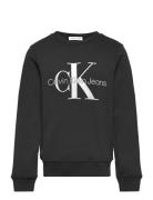 Ck Monogram Terry Cn Tops Sweatshirts & Hoodies Sweatshirts Black Calv...
