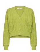 Lexigz V-Cardigan Tops Knitwear Cardigans Green Gestuz