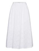 Skirt Fiona Embroidery Lang Nederdel White Lindex