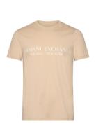 T-Shirt Tops T-Kortærmet Skjorte Cream Armani Exchange