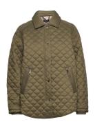 Quilted Jacket With Turn-Down Collar Quiltet Jakke Khaki Green Esprit ...