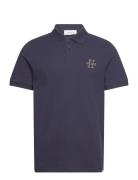 Les Deux Ii Pique Polo Tops Polos Short-sleeved Navy Les Deux