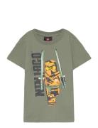 Lwtano 308 - T-Shirt S/S Tops T-Kortærmet Skjorte Green LEGO Kidswear