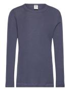 Woolly T Tops T-shirts Long-sleeved T-Skjorte Navy Müsli By Green Cott...