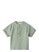 Shirt S/S Svend Tops T-Kortærmet Skjorte Green Wheat