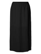 Slfviva Hw Ankle Skirt Noos Knælang Nederdel Black Selected Femme