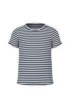 Nmfvemma Aop Ss Slim Top Tops T-Kortærmet Skjorte Navy Name It