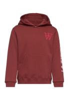 Izzy Kids Sleeve Print Hoodie Tops Sweatshirts & Hoodies Hoodies Red W...