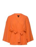 Kimono Kimmie Tops Blouses Long-sleeved Orange Lindex