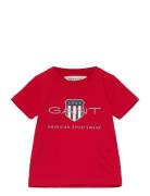 Archive Shield Ss T-Shirt Tops T-Kortærmet Skjorte Red GANT