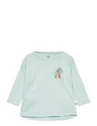 Top Solid W Detail Tops T-shirts Long-sleeved T-Skjorte Blue Lindex