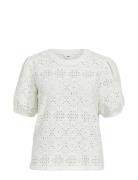 Objfeodora S/S Top Noos Tops T-shirts & Tops Short-sleeved White Objec...