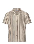 Archer Designers Shirts Short-sleeved Beige Reiss