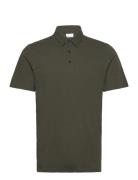 Regular Linen Look Polo - Gots/Vega Tops Polos Short-sleeved Green Kno...