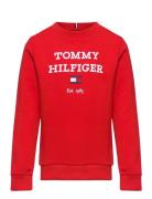 Th Logo Sweatshirt Tops Sweatshirts & Hoodies Sweatshirts Red Tommy Hi...