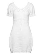 Crochet Knitted Dress Kort Kjole White Gina Tricot