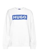 Classic Crew_B Tops Sweatshirts & Hoodies Sweatshirts White HUGO BLUE