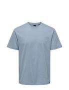 Onsmax Life Ss Stitch Tee Noos Tops T-Kortærmet Skjorte Blue ONLY & SO...