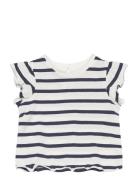 Ruffled Striped T-Shirt Tops T-Kortærmet Skjorte Multi/patterned Mango