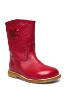 Boots - Flat - With Zipper Vinterstøvler Pull On Red ANGULUS