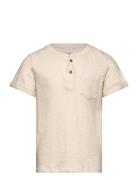 Top Ss Essentials W Placket Tops T-Kortærmet Skjorte Beige Lindex