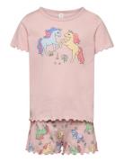 Pyjama Tee Shorts Set Unicorn Pyjamassæt Pink Lindex