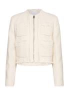 Tweed Jacket With Zip Outerwear Jackets Light-summer Jacket Cream Mang...