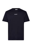 Contrast Small Logo Tshirt Tops T-Kortærmet Skjorte Navy GANT