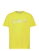 Short Sleeves Tee-Shirt Tops T-Kortærmet Skjorte Yellow BOSS