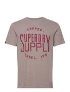 Copper Label Workwear Tee Tops T-Kortærmet Skjorte Beige Superdry