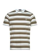 Stripe T-Shirt Tops T-Kortærmet Skjorte Green Fred Perry