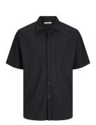 Jormykonos Plisse Resort Ss Shirt Tops Shirts Short-sleeved Black Jack...
