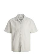 Jjesummer Resort Linen Shirt Ss Sn Tops Shirts Short-sleeved Grey Jack...