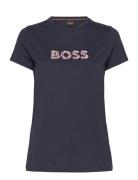 C_Elogo_Print6 Tops T-Kortærmet Skjorte Blue BOSS