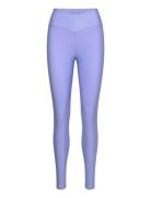 Overlap High Waist Tights Sport Running-training Tights Blue Casall