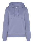 Reg Tonal Shield Hoodie Tops Sweatshirts & Hoodies Hoodies Blue GANT