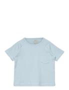 Rib Jersey T-Shirt W. Pocket Tops T-Kortærmet Skjorte Blue Copenhagen ...