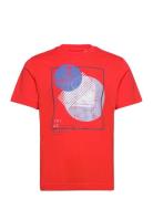 Printed T-Shirt Tops T-Kortærmet Skjorte Red Tom Tailor