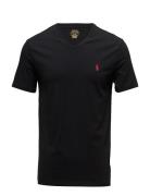 Custom Slim Fit Jersey V-Neck T-Shirt Tops T-Kortærmet Skjorte Black P...