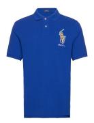 Classic Fit Big Pony Mesh Polo Shirt Tops Polos Short-sleeved Blue Pol...