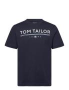 Printed T-Shirt Tops T-Kortærmet Skjorte Navy Tom Tailor