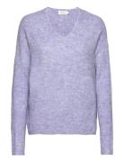 Onlcamilla V-Neck L/S Pullover Knt Noos Tops Knitwear Jumpers Purple O...