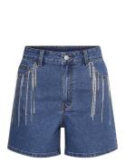 Yasconnelly Hw Fringe Shorts S.- Fest Bottoms Shorts Denim Shorts Blue...