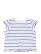 Ruffled Striped T-Shirt Tops T-Kortærmet Skjorte Blue Mango