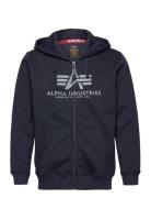 Basic Zip Hoody Designers Sweatshirts & Hoodies Hoodies Navy Alpha Ind...