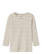 Nmnbani Ls Xsl Top Noos Tops T-shirts Long-sleeved T-Skjorte Beige Nam...