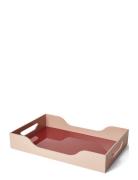 Lacquered Tray - Swell, Maroon/Pink L Home Tableware Dining & Table Ac...